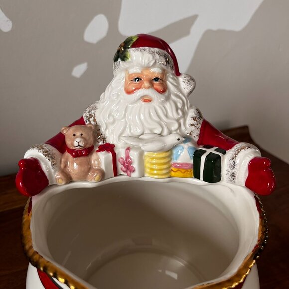Spode "Christmas Tree" Santa Claus Bowl Candy Treat Nuts Holiday Decor Excellent - Picture 8 of 16